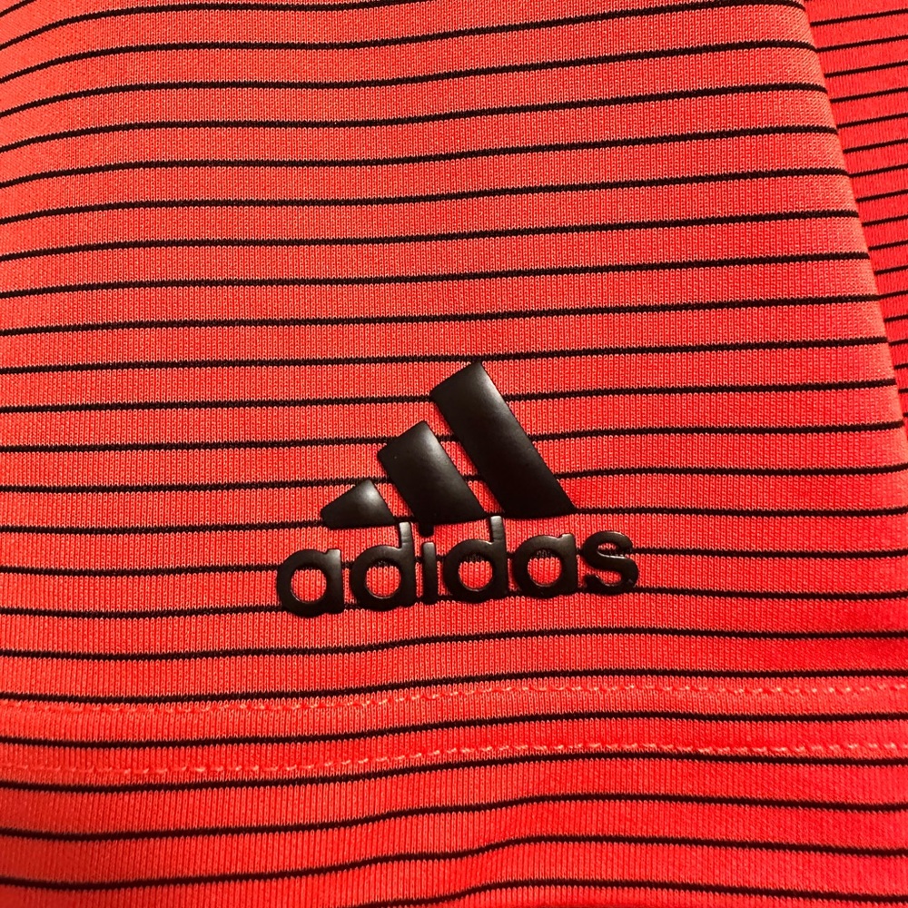 Adidas Red Polo Shirt with Textured Fabric - Picture 2 of 5